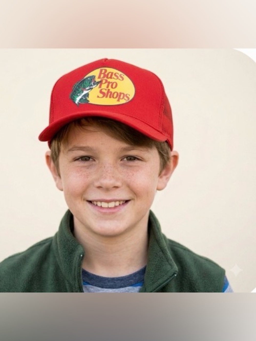 Bass Pro Shops Fishing Trucker Hat Mesh Cap
Adjustable SnapBack Red size youth